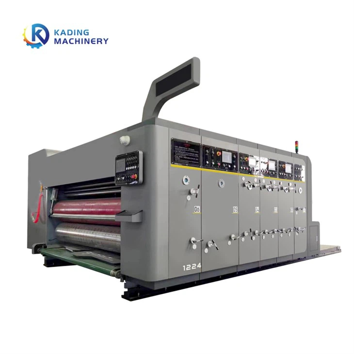 Slotter argraffydd carton blaengar a thorrwr marw gyda dyfais wastraffu